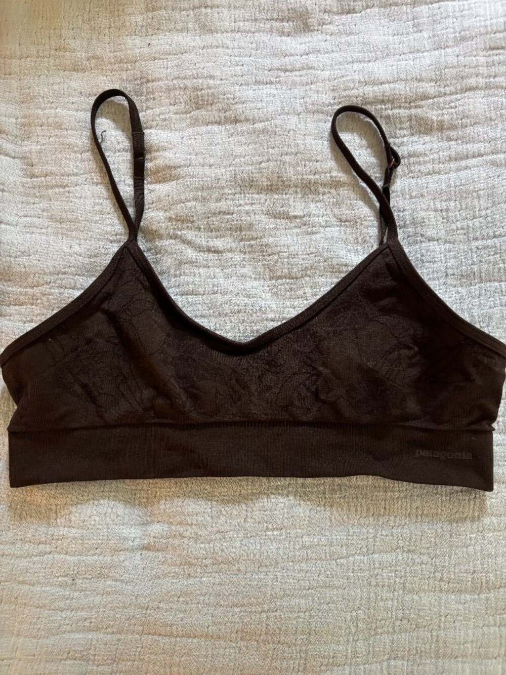 Black Patagonia sports bra.